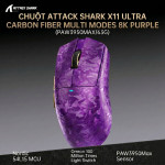 CHUỘT ATTACK SHARK X11 ULTRA CARBON FIBER MULTI MODES 8K PURPLE (PAW3950MAX/63G)