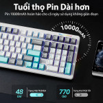BÀN PHÍM CƠ LINGBAO K98 MULTI MODES MOUNTAIN BLUE BLUE FEATHER SWITCH