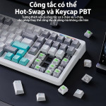 BÀN PHÍM CƠ LINGBAO K98 MULTI MODES MOUNTAIN BLUE BLUE FEATHER SWITCH