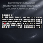 BỘ KEYCAP PUDDING SIDE TRANSPARENT WHITE ASTRONUAT (PBT/ASA PROFILE/125 PHÍM)