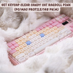 BỘ KEYCAP CLEAR CANDY CAT RAGDOLL PINK (PC/MAO PROFILE/148 PHÍM)