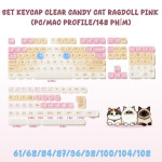 BỘ KEYCAP CLEAR CANDY CAT RAGDOLL PINK (PC/MAO PROFILE/148 PHÍM)