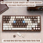 BỘ KEYCAP CLEAR CANDY CAT SIAM BROWN (PC/MAO PROFILE/148 PHÍM)