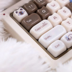 BỘ KEYCAP CLEAR CANDY CAT SIAM BROWN (PC/MAO PROFILE/148 PHÍM)