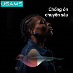 TAI NGHE KHÔNG DÂY USAMS ECHO E02 TWS ĐEN (BLUETOOTH V5.3/26H)