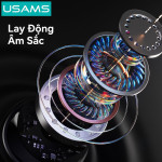TAI NGHE KHÔNG DÂY USAMS ECHO E02 TWS ĐEN (BLUETOOTH V5.3/26H)