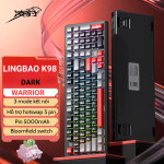 BÀN PHÍM CƠ LINGBAO K98 MULTI MODES DARK WARRIOR BLUE FEATHER SWITCH