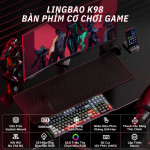 BÀN PHÍM CƠ LINGBAO K98 MULTI MODES DARK WARRIOR BLUE FEATHER SWITCH
