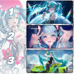 LÓT CHUỘT HATSUNE MIKU CỠ LỚN SIZE 120X60 DÀY 3MM