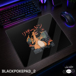 LÓT CHUỘT KÍNH CƯỜNG LỰC BLACK POKEMON KAIJU SIZE 45X40 DÀY 3MM