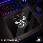 LÓT CHUỘT KÍNH CƯỜNG LỰC BLACK POKEMON KAIJU SIZE 45X40 DÀY 3MM