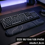 KÊ TAY BÀN PHÍM SILICON BLACK CONTOUR DÀY 18MM