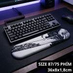KÊ TAY BÀN PHÍM SILICON WHITE KATANA DÀY 18MM